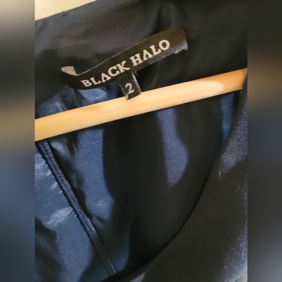 Black Halo Annabelle Dress in Blueberry/Black 2 - Picture 7 of 9